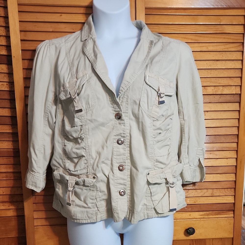 Super Cute Safari  Shirt in Light Tan